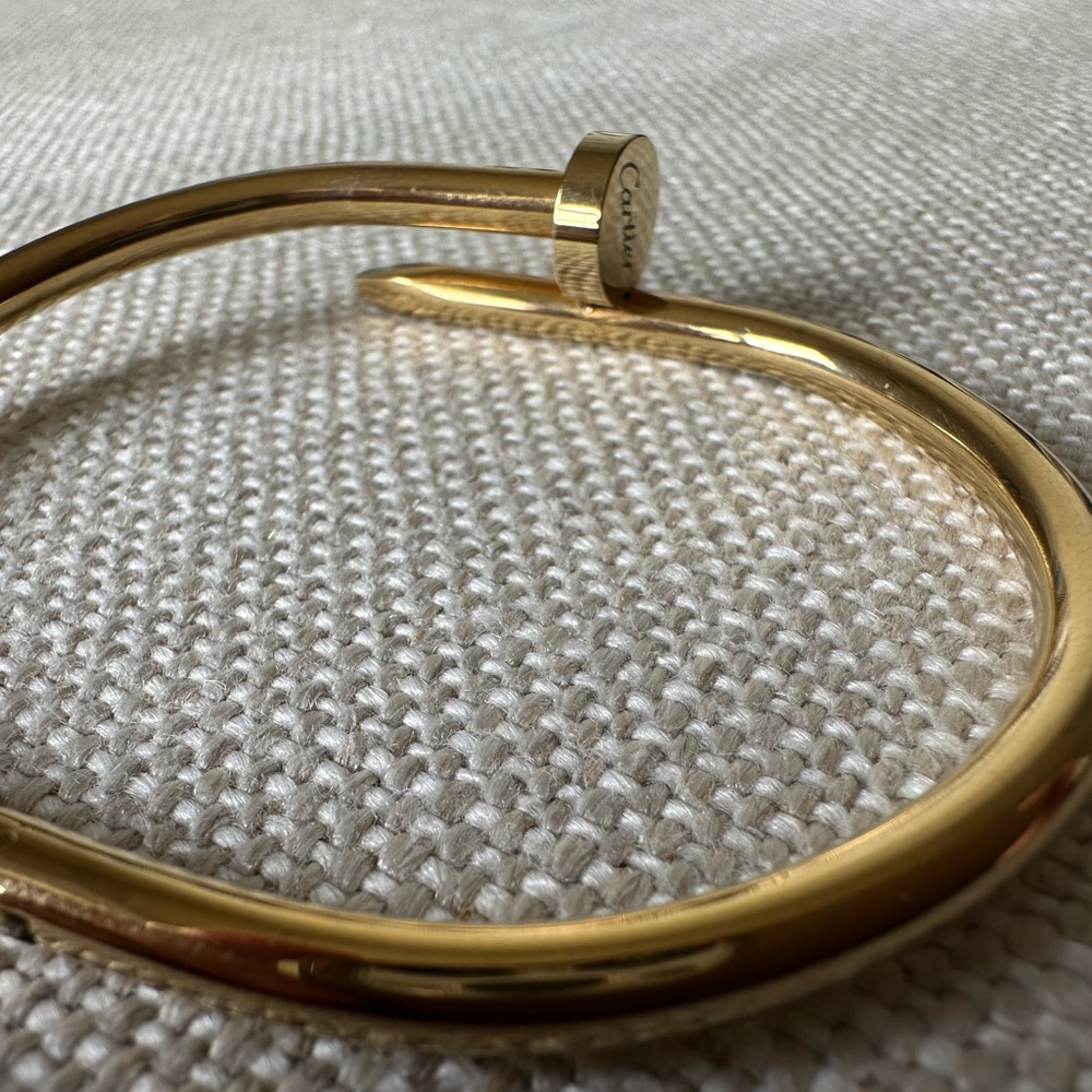 LUXURY Nail Bracelet Gold Color Size Medium - Picture 6 of 11